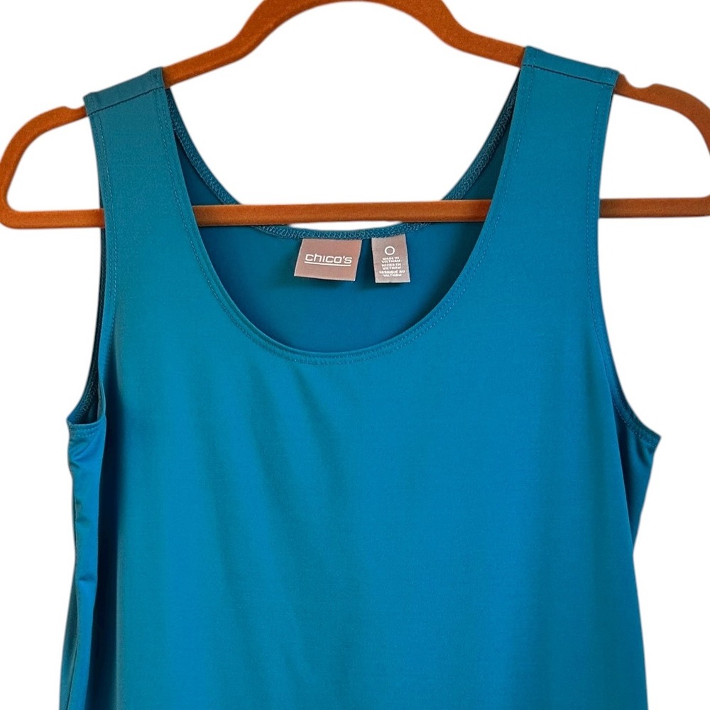 Chicos Tank Top Blue Small Or 0 - Picture 3 of 13